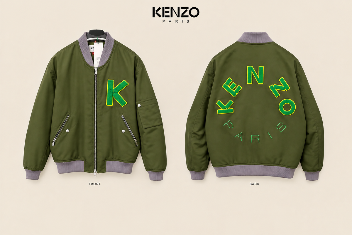 KENZO Paris Bomberjacke Khaki Neu mit Etikett